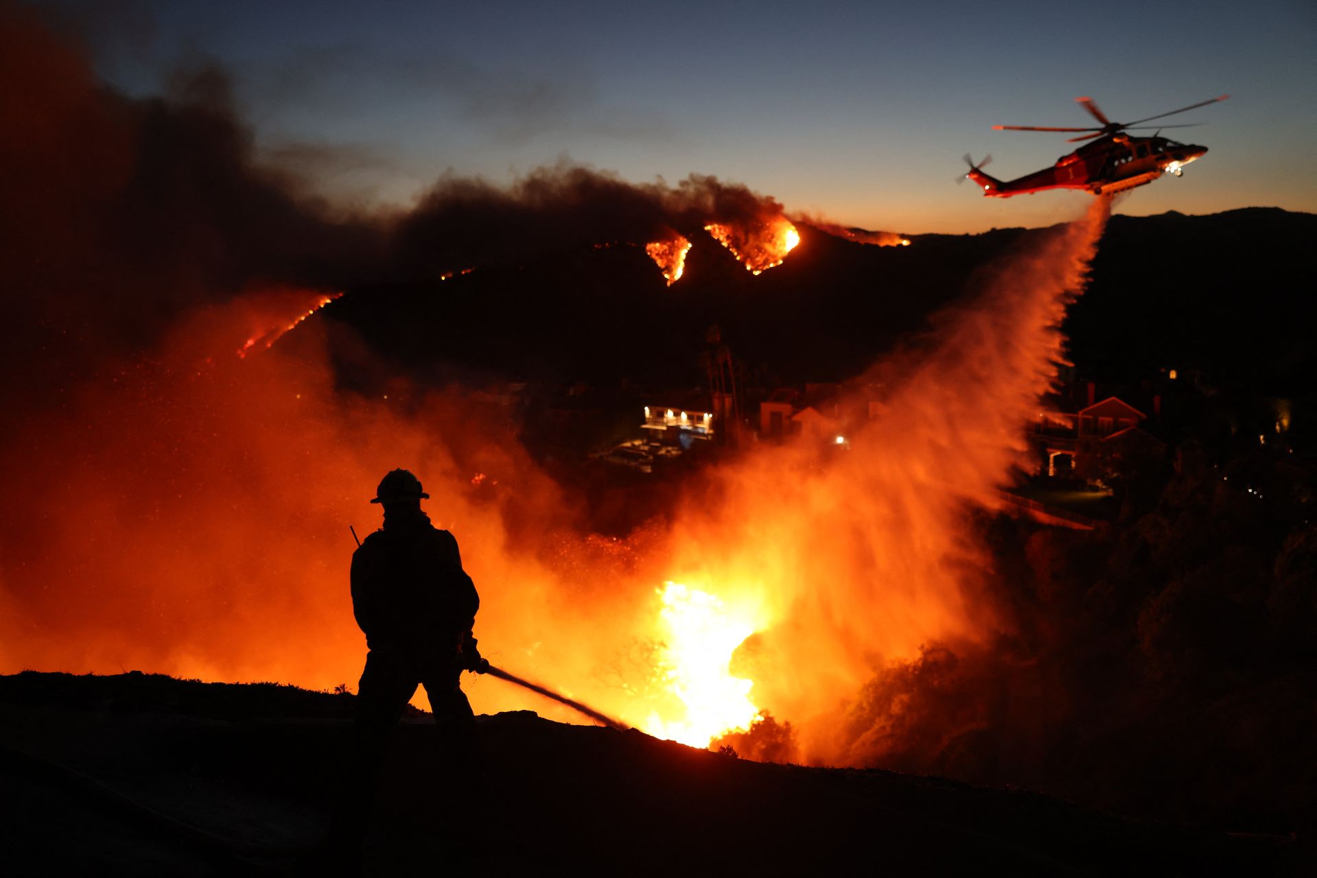 Wildfire Sparks Panicked Evacuations in Los Angeles Suburb