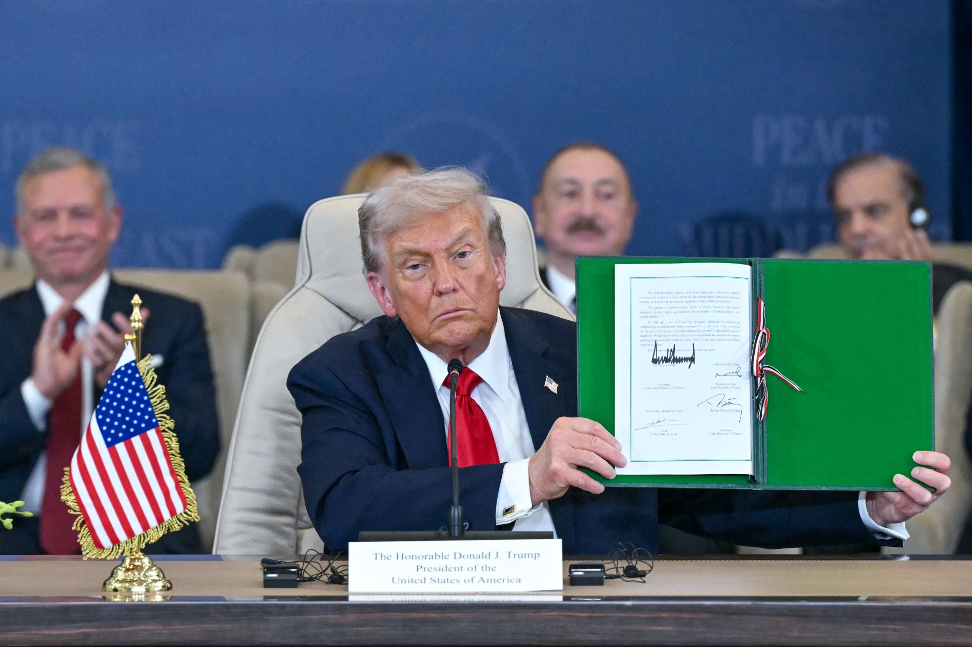 Trump Hails 'Tremendous Day for Middle East' as Leaders Sign Gaza Declaration
