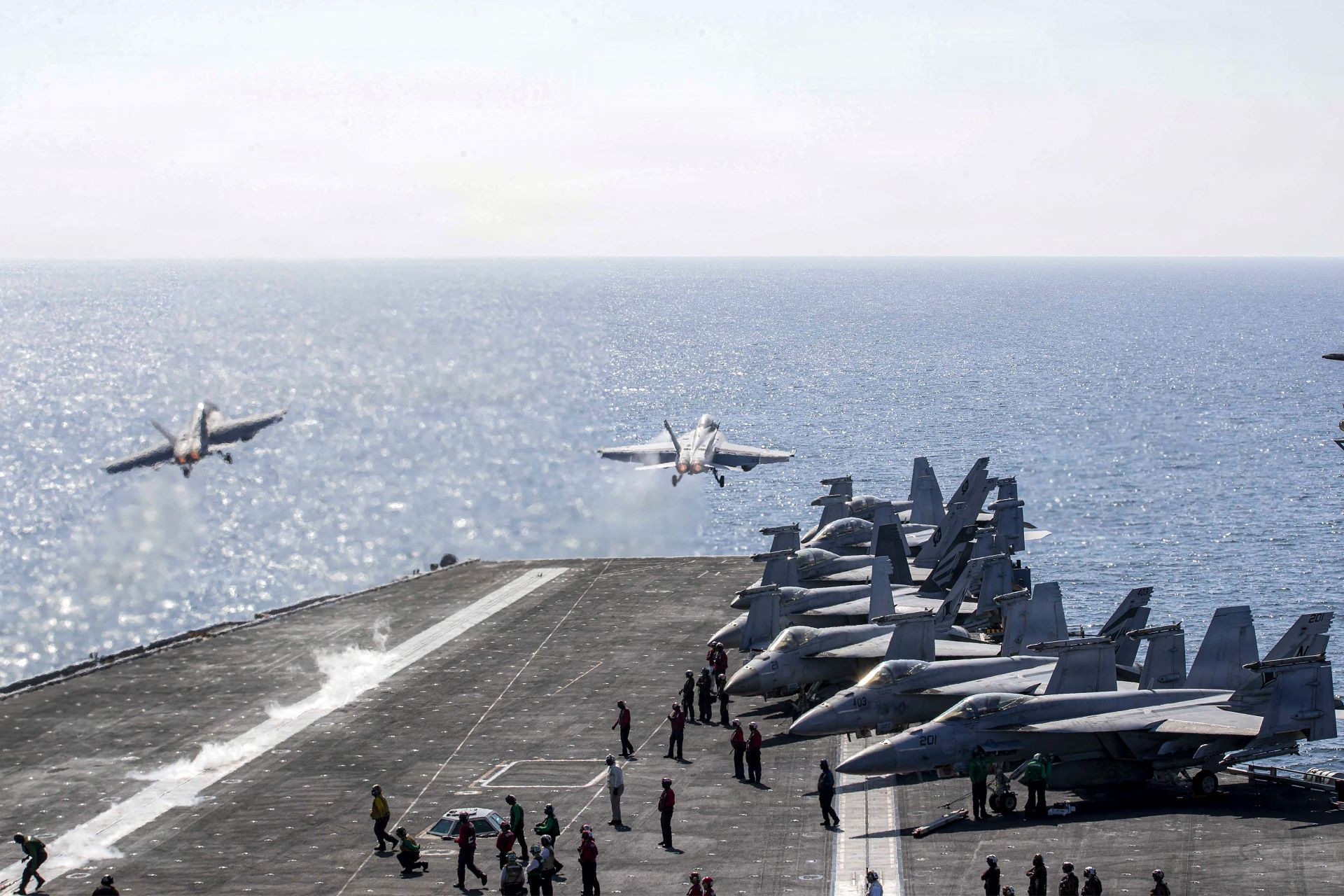 Arrival of Third U.S. Carrier Marks First Triple Deployment in Middle East Since 2003