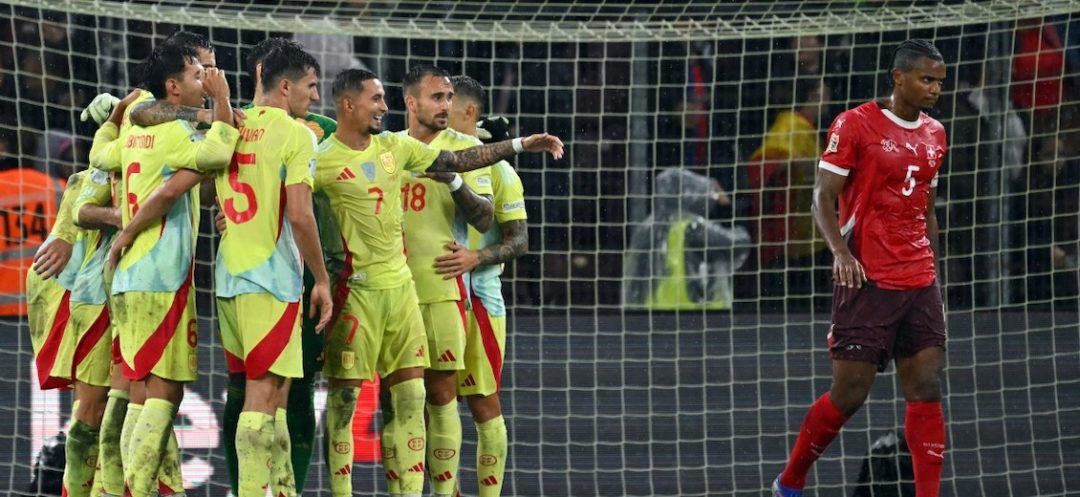 Football: Ten-Men Spain Sink Switzerland in 4-1 Romp