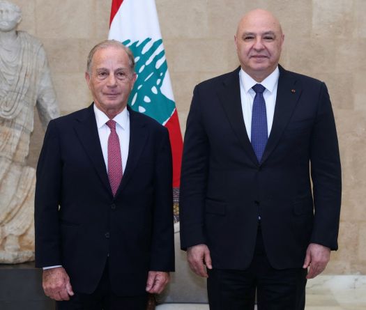Michel Issa Presents His Credentials in Baabda