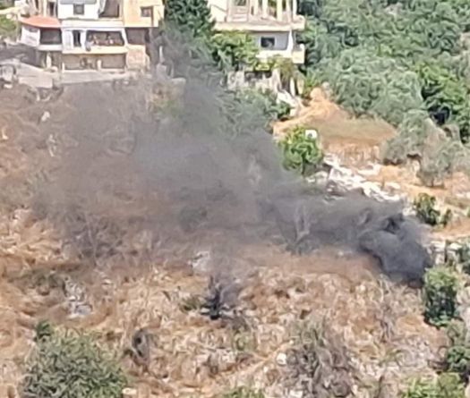 Interceptor Debris Sparks Fire in Bint Jbeil