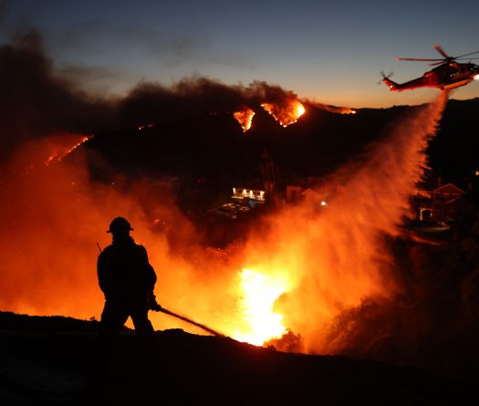 Wildfire Sparks Panicked Evacuations in Los Angeles Suburb