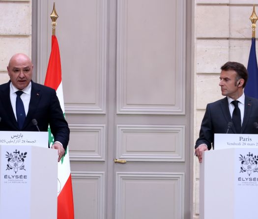 Macron and Aoun Denounce Israel's \