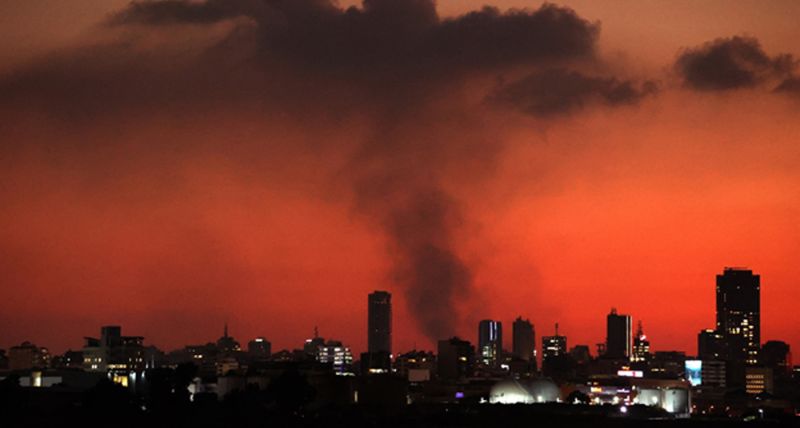 Smoke billows from Beirut’s southern suburb following an Israeli bombing on November 12, 2024. 