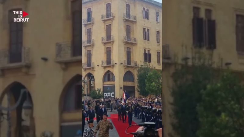 Newly Elected President Gen. Joseph Aoun Arrives at Parliament to Be Sworn in