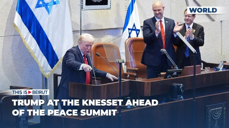 Trump at the Knesset Ahead of the Peace Summit