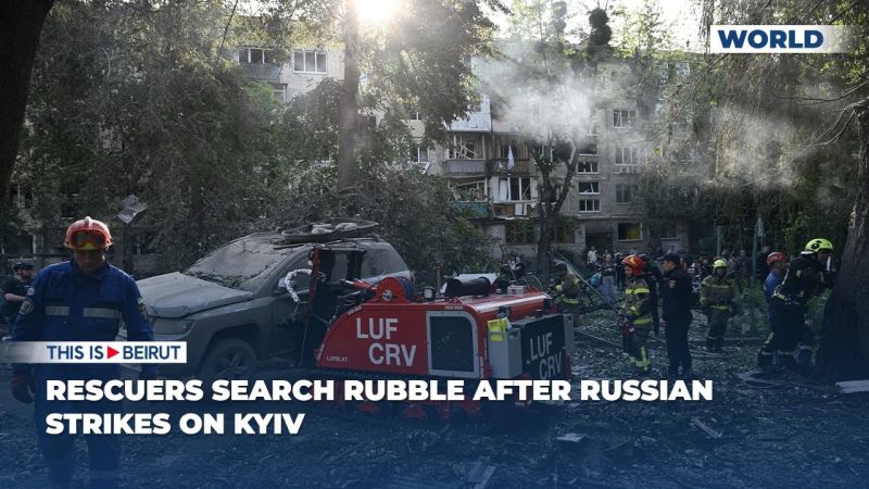 Rescuers Search Rubble After Russian Strikes on Kyiv
